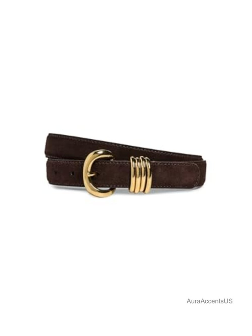 Women's Suede Belt with Gold-Tone Hardware - 1in Wide